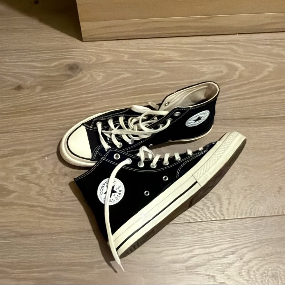 Converse Black and Cream High-Tops